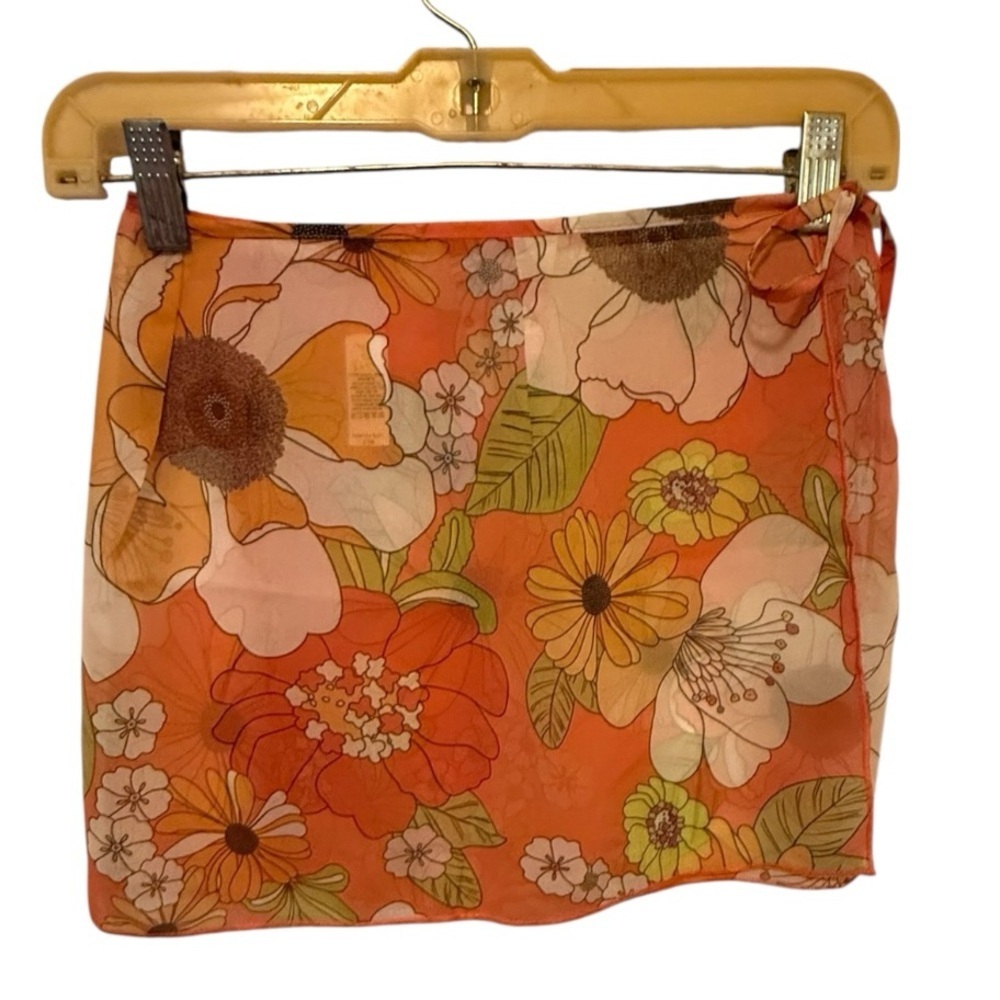 WET Sheer Floral Mini Skirt Cover-Up nwot
